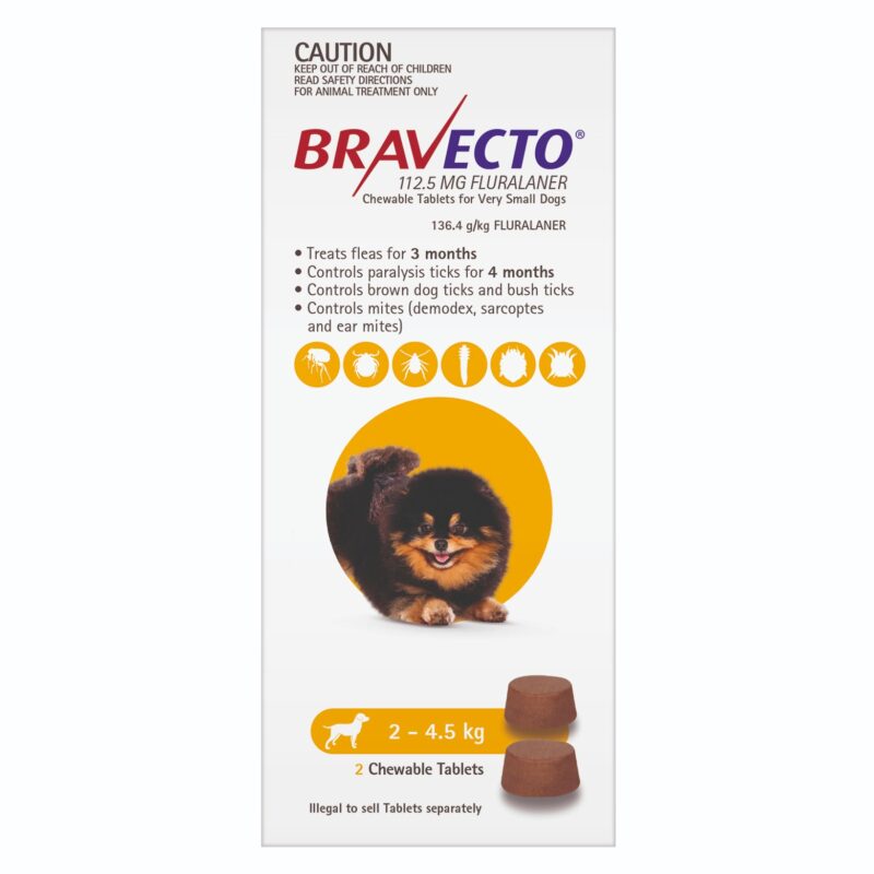 Bravecto Yellow Chew for Very Small Dogs - 2 Pack 1