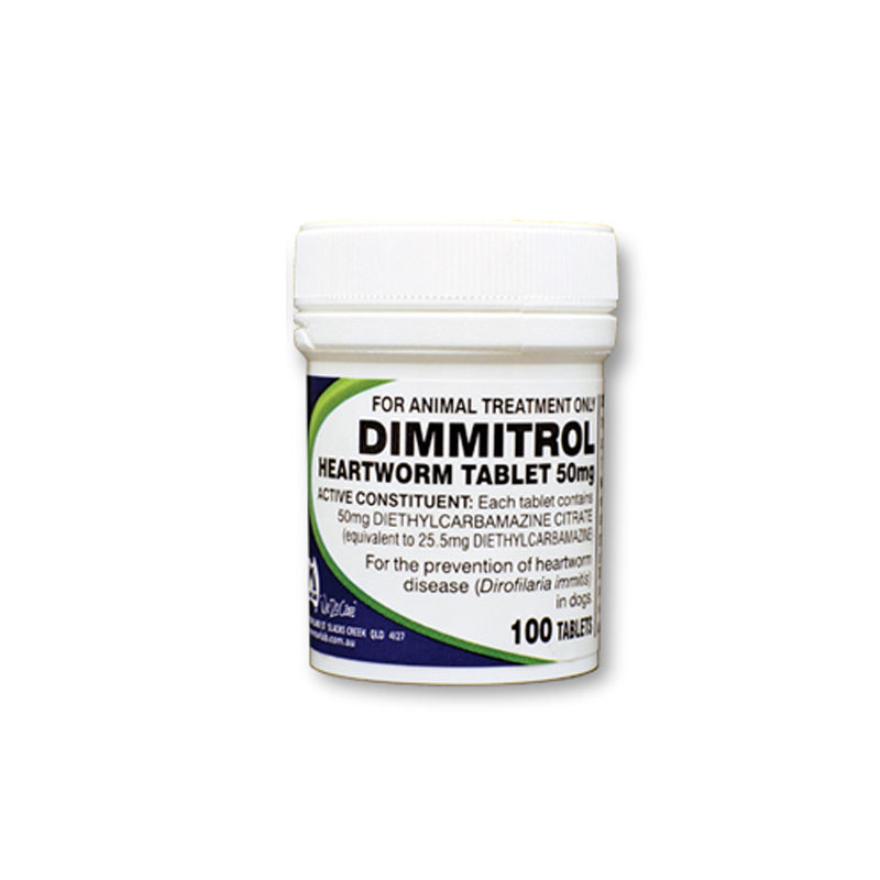 Dimmitrol Daily Heartworm Tablets 50mg - 100 Pack