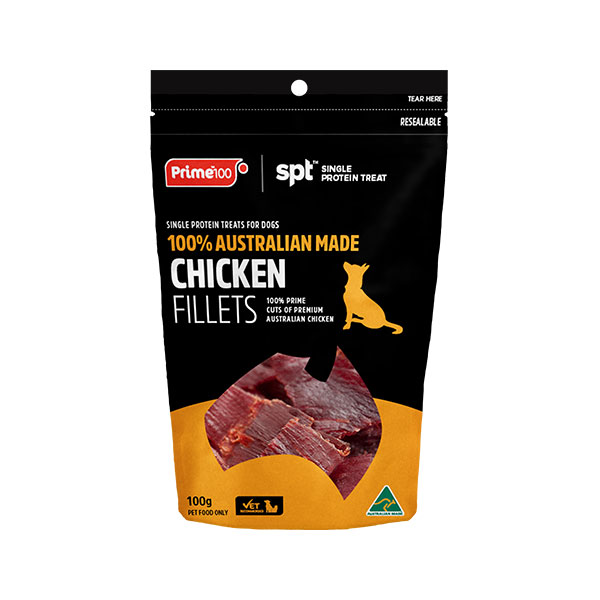 Prime100 SPT Single Protein Dog Treats Chicken Fillets 100g 1