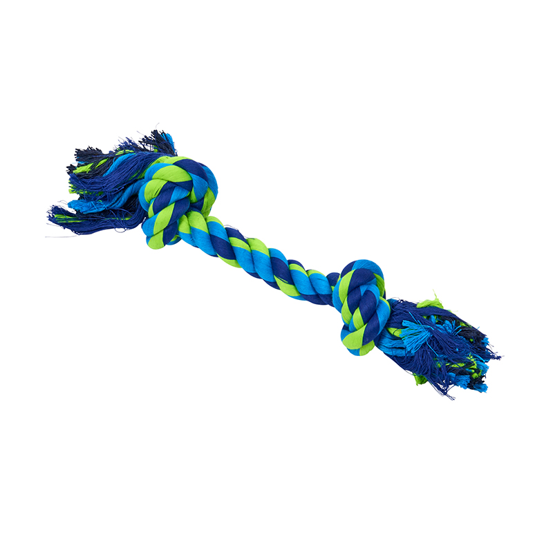 Buster Colour Dental Rope Dog Toy 2-Knot Blue/Lime Medium 1